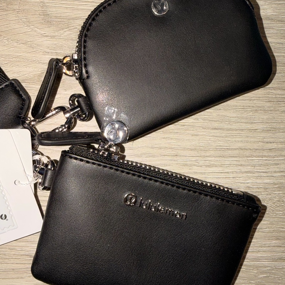 Lululemon Cactus Vegan Leather Black Dual Pouch Wristlet, NWT - Picture 2 of 4